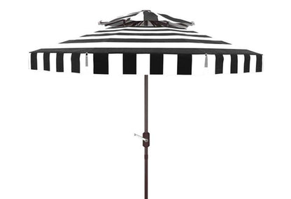 Safavieh - Elsa Fashn 9Ft Dbltop Umbrella - Black - White - PAT8203A veiw 1