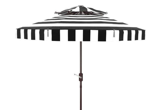 Safavieh - Elsa Fashn 9Ft Dbltop Umbrella - Black - White - PAT8203A veiw 1