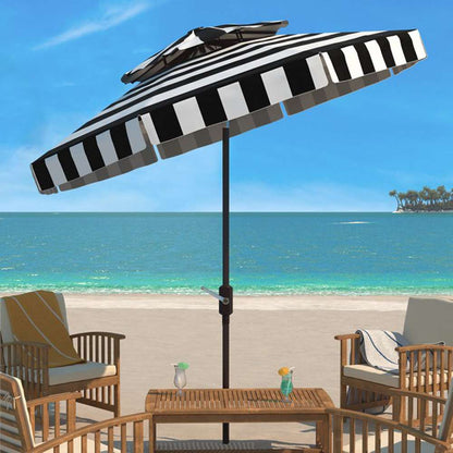 Safavieh - Elsa Fashn 9Ft Dbltop Umbrella - Black - White - PAT8203A veiw 2