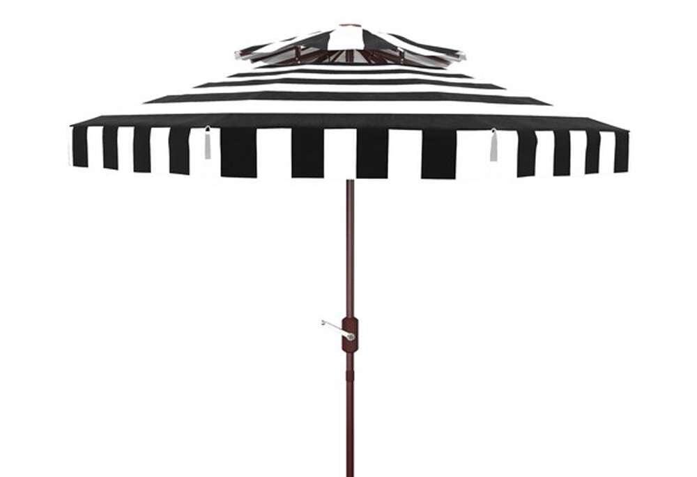 Safavieh - Elsa Fashn 9Ft Dbltop Umbrella - Navy - White - PAT8203B veiw 1