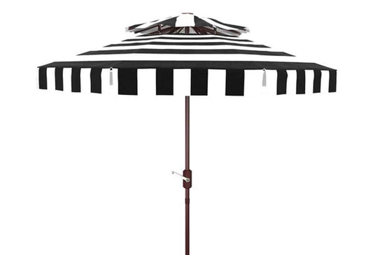 Safavieh - Elsa Fashn 9Ft Dbltop Umbrella - Navy - White - PAT8203B veiw 1
