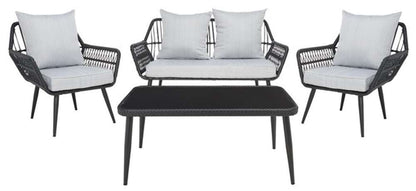Safavieh - Elsbeth 4Pc Living Set - Black - Grey - PAT9029A veiw 1