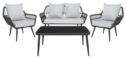 Safavieh - Elsbeth 4Pc Living Set - Black - Grey - PAT9029A veiw 1