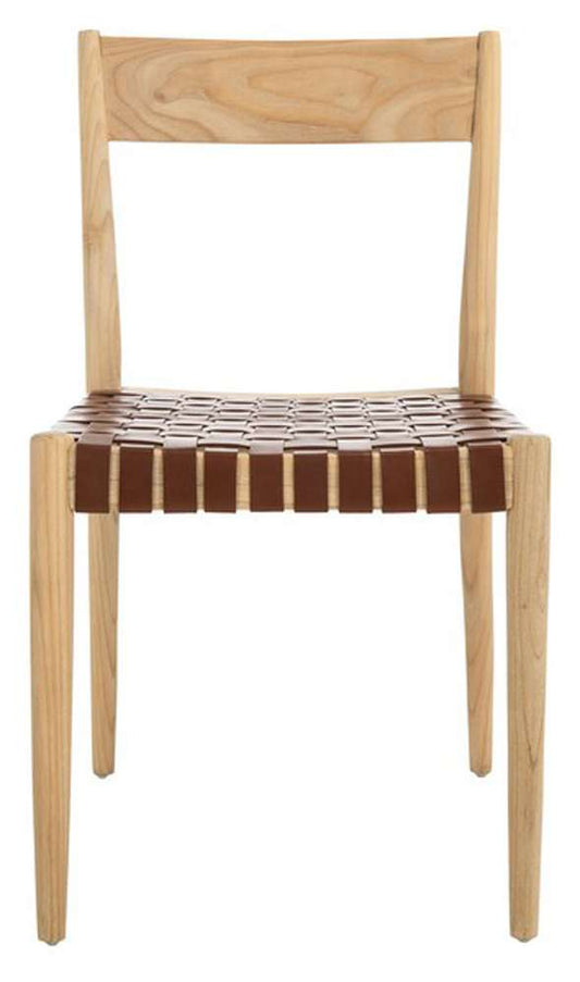Safavieh - Eluned Leather Dining Chair - Cognac - Natural  (Set of 2) - DCH1201D-SET2 veiw 1