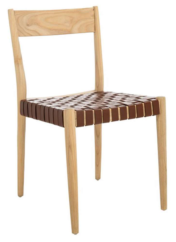 Safavieh - Eluned Leather Dining Chair - Cognac - Natural  (Set of 2) - DCH1201D-SET2 veiw 4