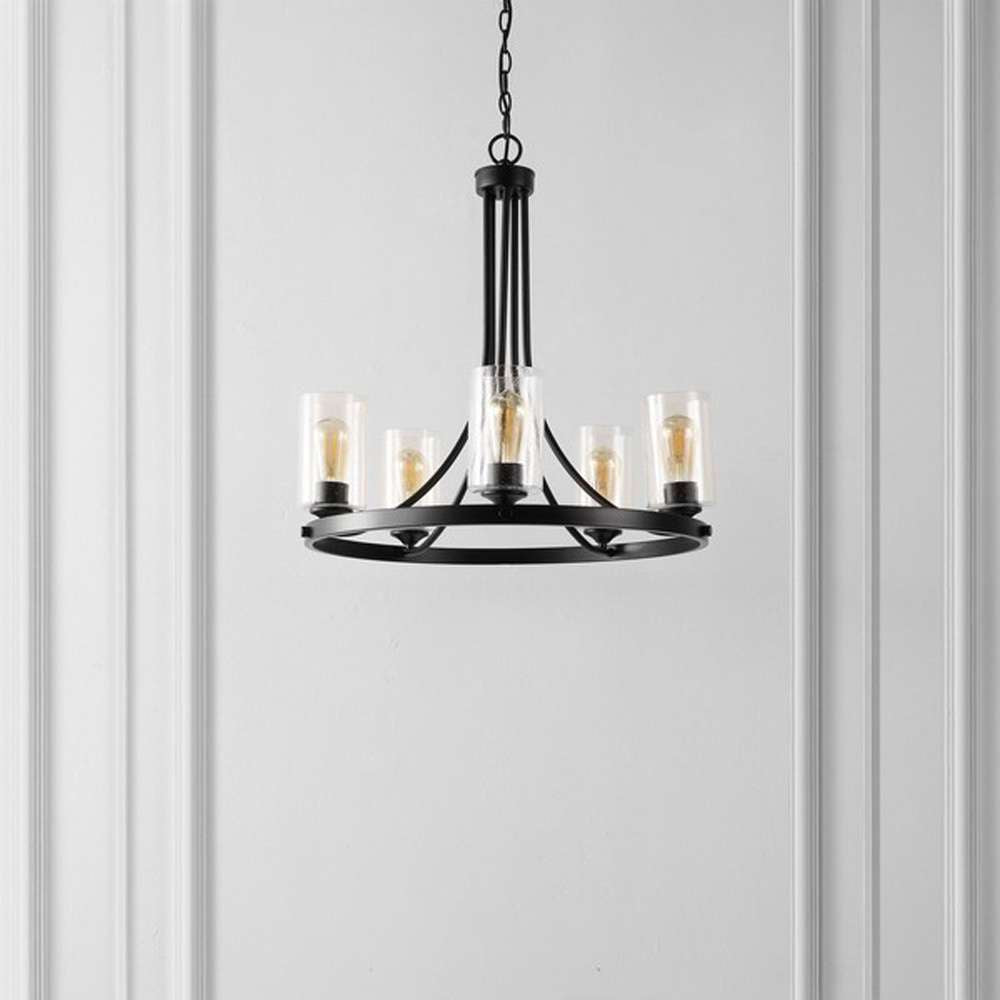 Safavieh - Emersyn 5Lt 25in Chandelier - Black - CHA4043A veiw 1