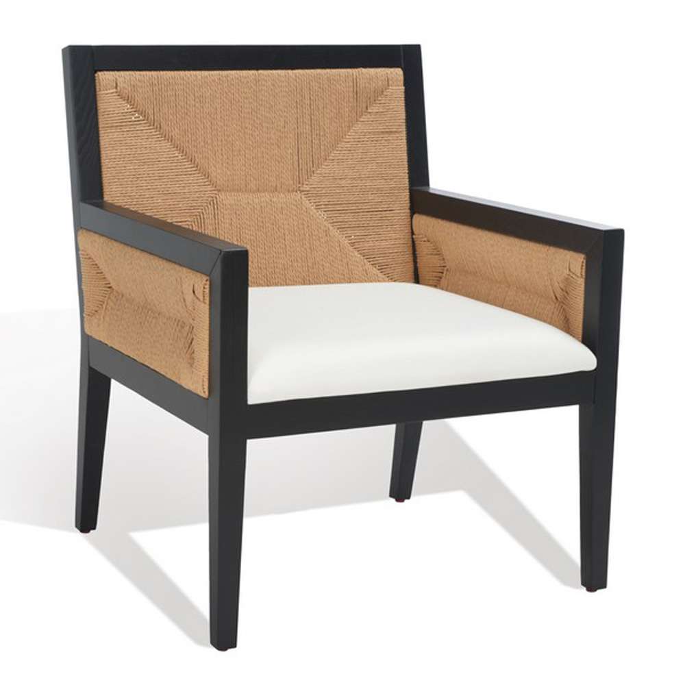 Safavieh - Couture - Emilio Woven Accent Chair - Black - Natural - SFV4124A veiw 4