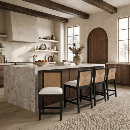 Safavieh - Emilio Woven Counter Stool / Black / Natural - SFV4285A view 2