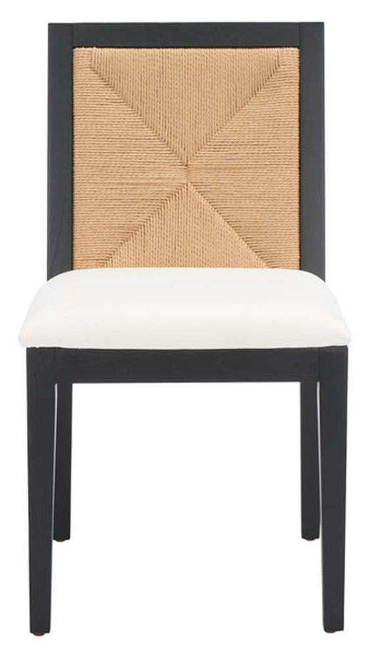 Safavieh - Couture - Emilio Woven Dining Chair - Black - Natural  (Set of 2) - SFV4123A-SET2 veiw 1