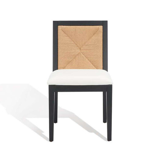 Safavieh - Couture - Emilio Woven Dining Chair - Black - Natural  (Set of 2) - SFV4123A-SET2 veiw 2