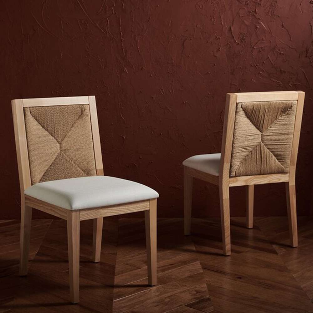 Safavieh - Couture - Emilio Woven Dining Chair - Natural  (Set of 2) - SFV4123B-SET2 veiw 3