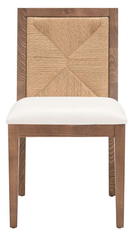 Safavieh - Couture - Emilio Woven Dining Chair - Walnut - Natural  (Set of 2) - SFV4123D-SET2 veiw 1