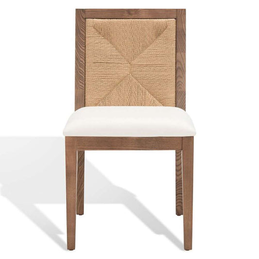 Safavieh - Couture - Emilio Woven Dining Chair - Walnut - Natural  (Set of 2) - SFV4123D-SET2 veiw 2
