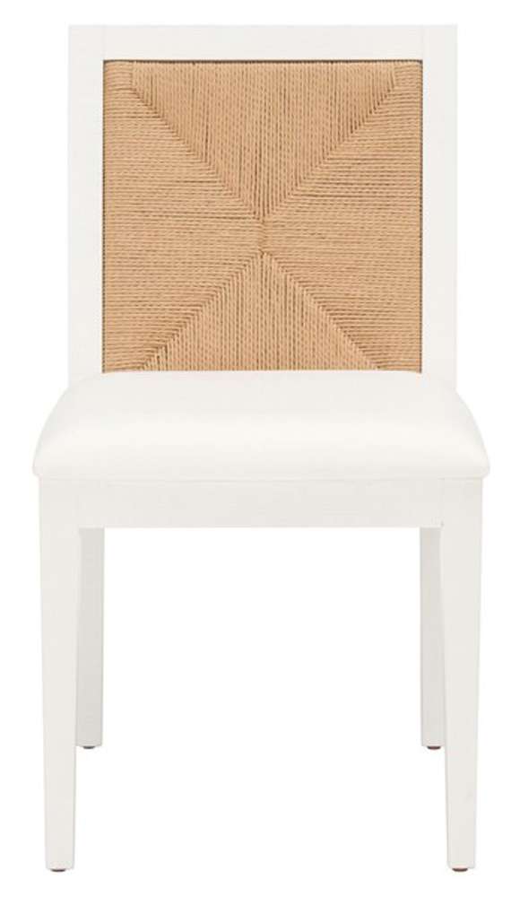 Safavieh - Couture - Emilio Woven Dining Chair - White - Natural  (Set of 2) - SFV4123C-SET2 veiw 1