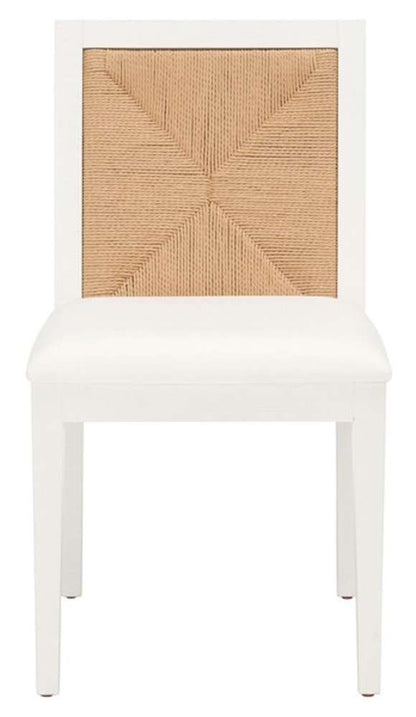 Safavieh - Couture - Emilio Woven Dining Chair - White - Natural  (Set of 2) - SFV4123C-SET2 veiw 1