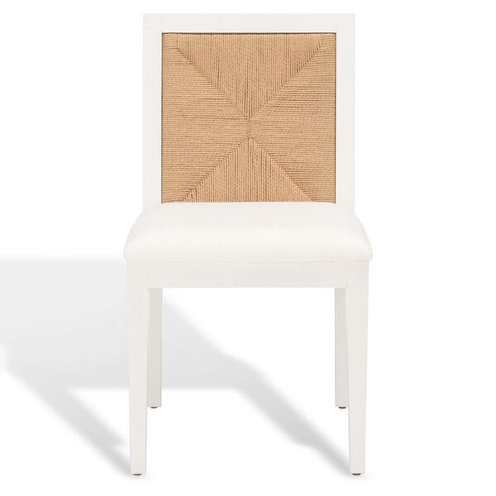Safavieh - Couture - Emilio Woven Dining Chair - White - Natural  (Set of 2) - SFV4123C-SET2 veiw 2