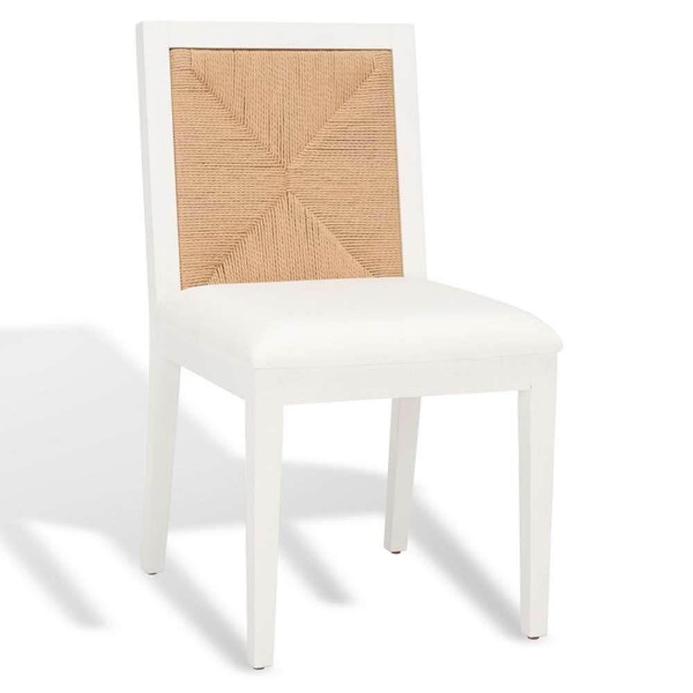 Safavieh - Couture - Emilio Woven Dining Chair - White - Natural  (Set of 2) - SFV4123C-SET2 veiw 3