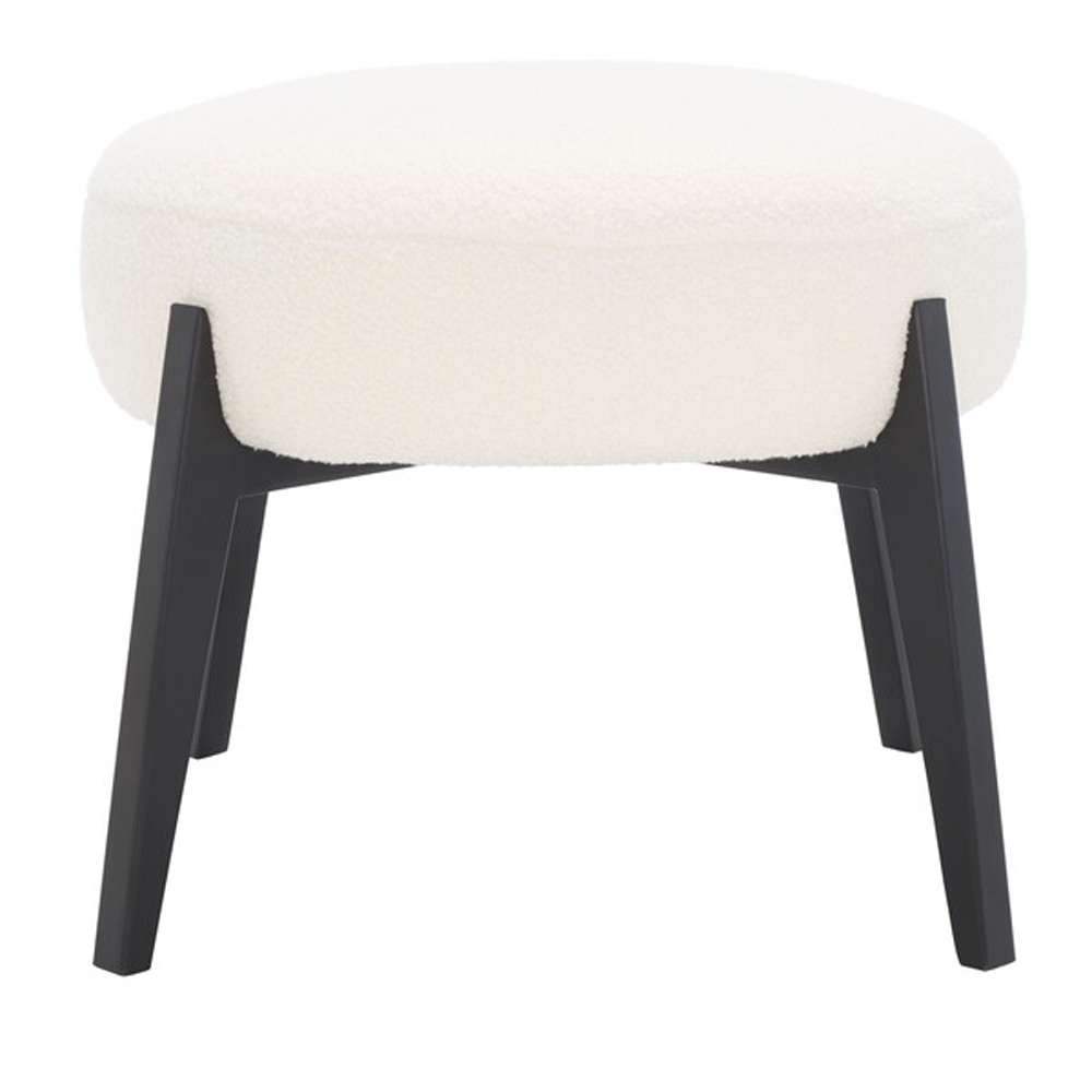 Safavieh - Couture - Emilynn Scandinavian Ottoman - Ivory - Black - SFV5044A veiw 1