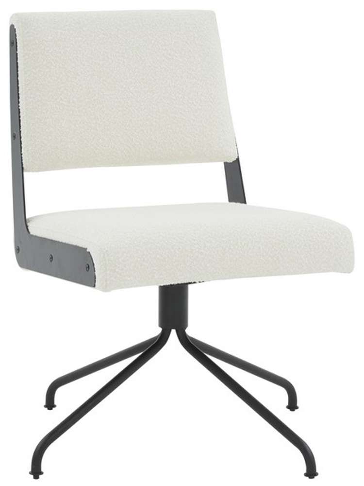 Safavieh - Couture - Emmeline Swivel Office Chair - Ivory - Black - SFV4758H veiw 3