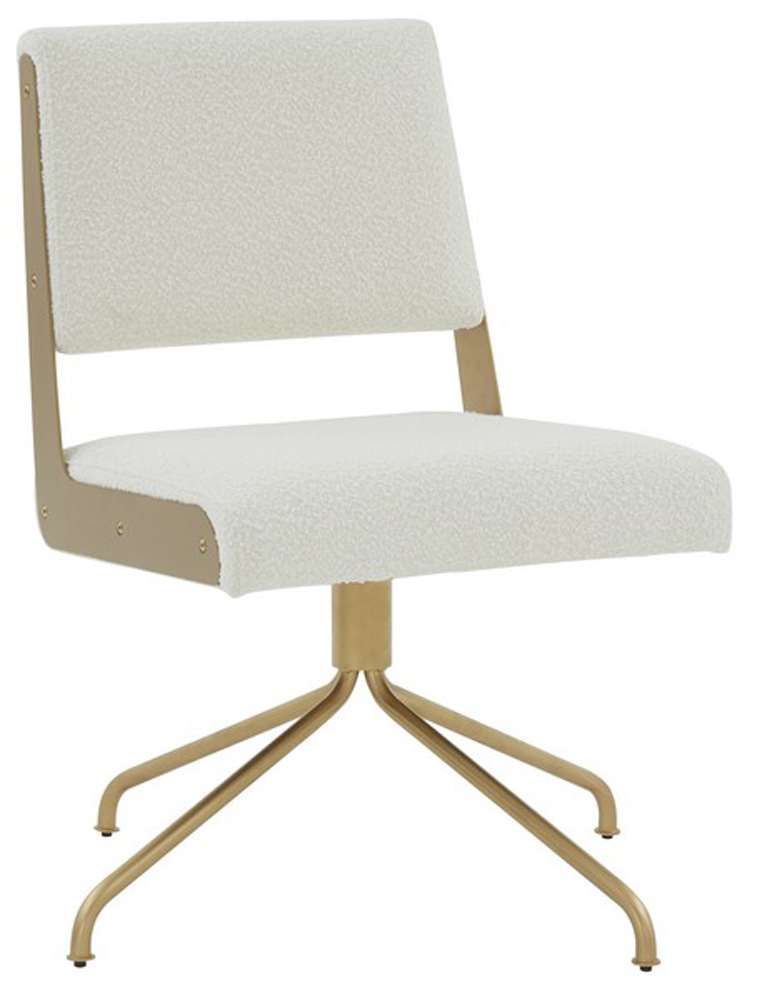 Safavieh - Couture - Emmeline Swivel Office Chair - Ivory - Gold - SFV4758G veiw 3