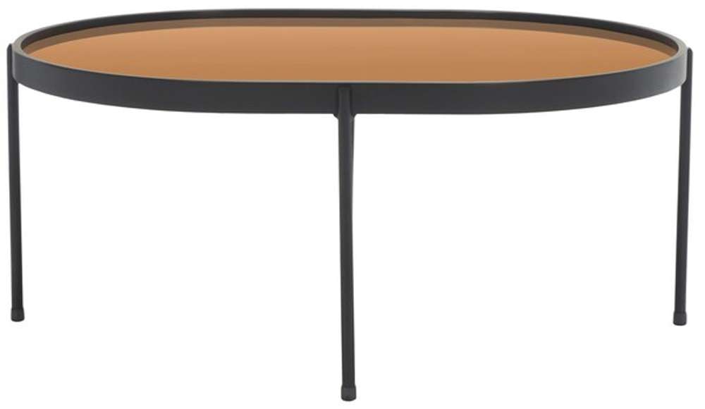 Safavieh - Emmerich Mirrored Coffee Table - Rose Gold - Black - COF4218A veiw 1