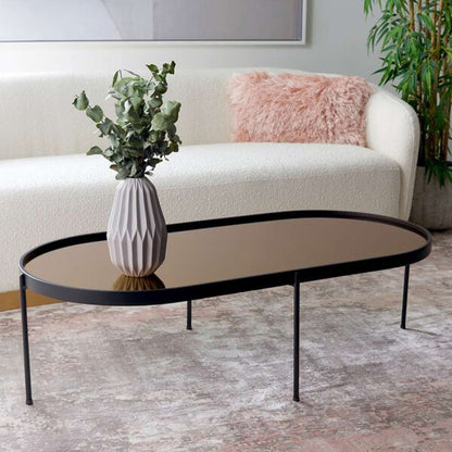 Safavieh - Emmerick Mirrored Coffee Table - Rose Gold - Black - COF4219A veiw 2
