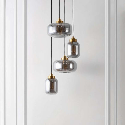 Safavieh - Equinox 4Lt 19 Inch Pendant - Smoke Grey - Brass - PND4142A veiw 1