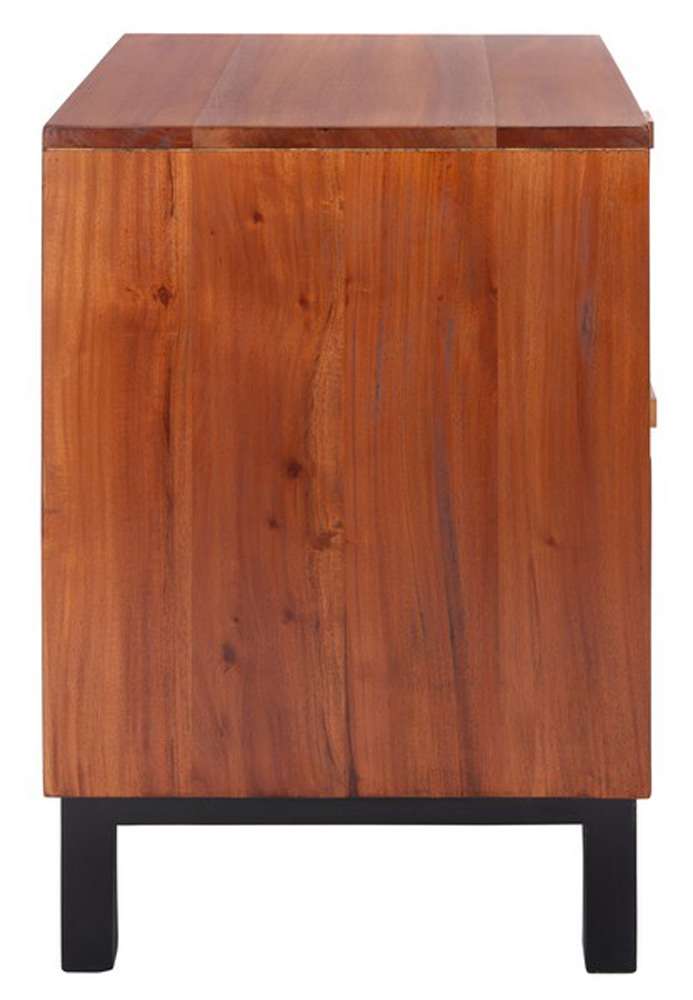 Safavieh - Erica 2 Drawer Nightstand - Natural - Black - NST4006A veiw 3
