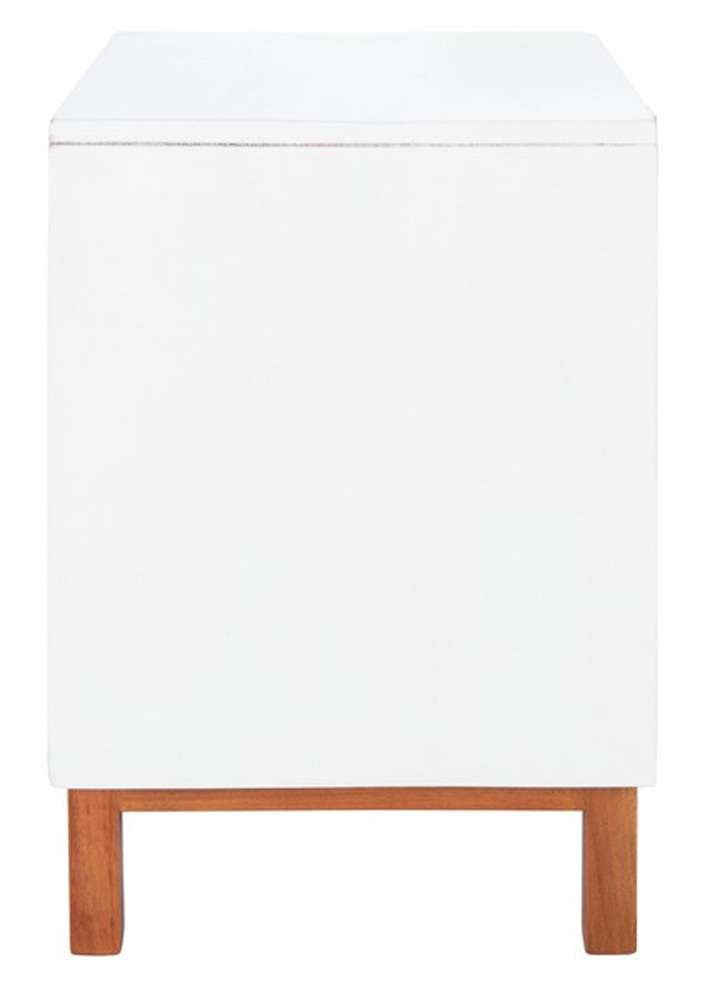 Safavieh - Erica 2 Drawer Nightstand - White - Natural - NST4006B veiw 3