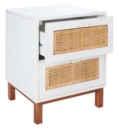 Safavieh - Erica 2 Drawer Nightstand - White - Natural - NST4006B veiw 4