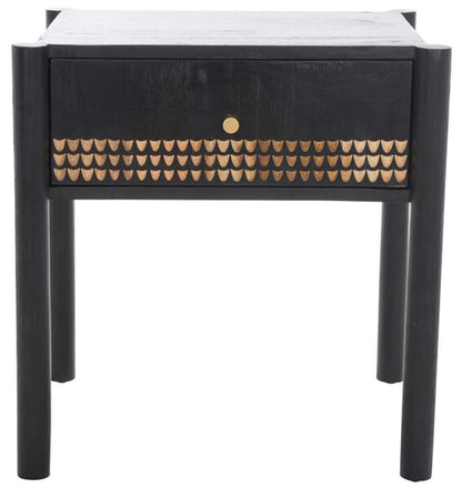 Safavieh - Errington 1 Drawer Nightstand - Black - Natural - NST9011A veiw 1