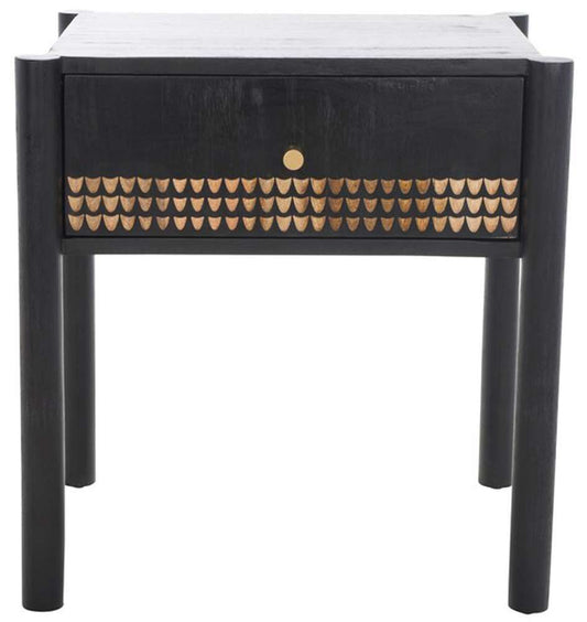Safavieh - Errington 1 Drawer Nightstand - Black - Natural - NST9011A veiw 1