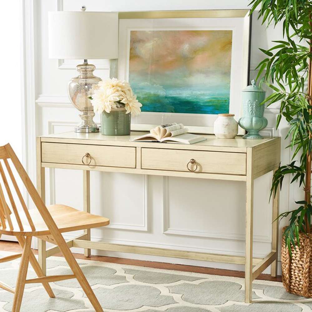 Safavieh - Esther 2 Drawer Desk - Antique White - DSK9200B view 3