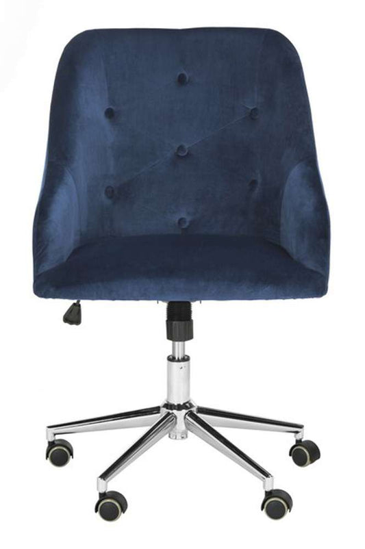 Safavieh - Evelynn Tufted Swvl Ofc Chair - Navy - Chrome - OCH4502B veiw 2