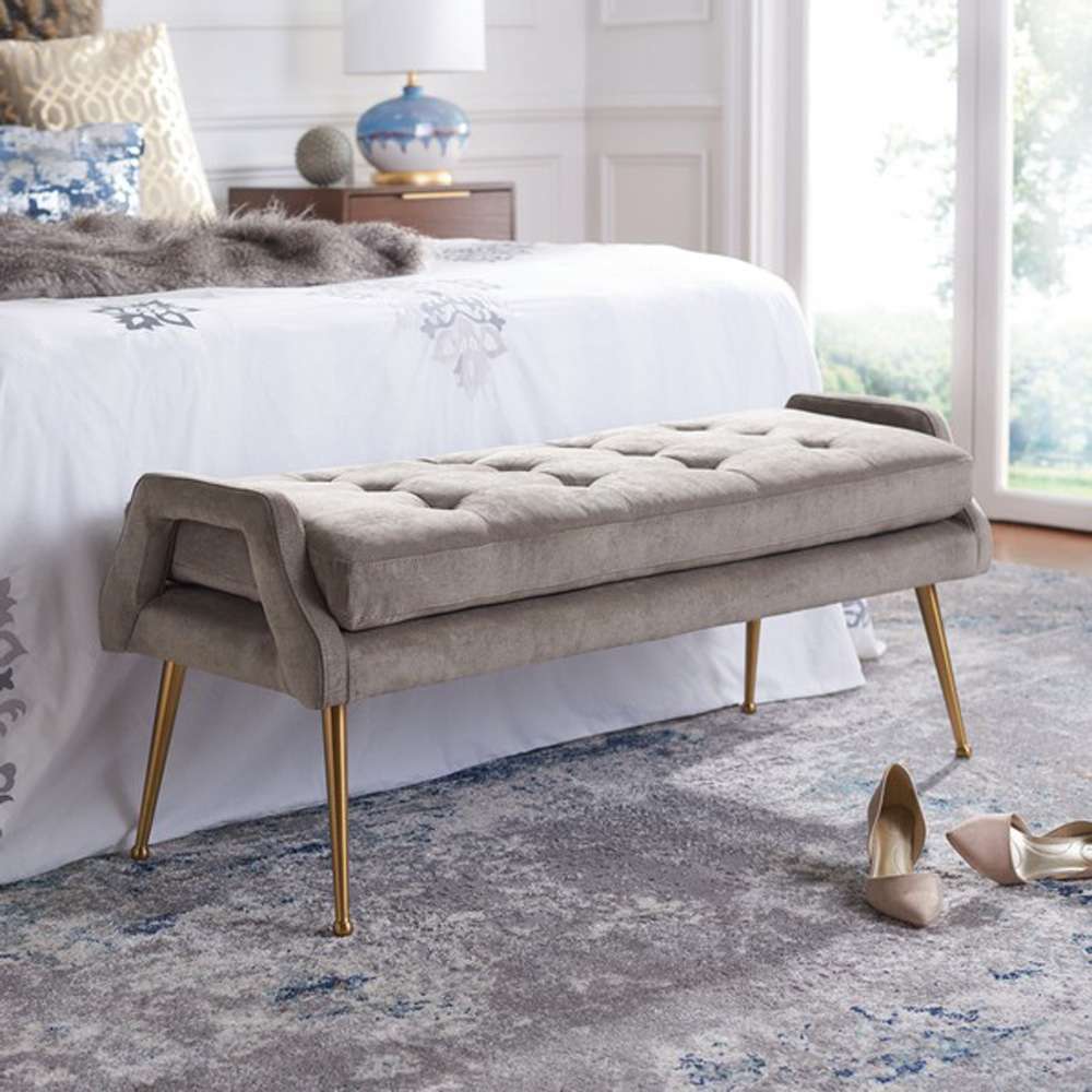 Safavieh - Everdeen Bench - Silver Grey - Gold - BCH5200B veiw 2