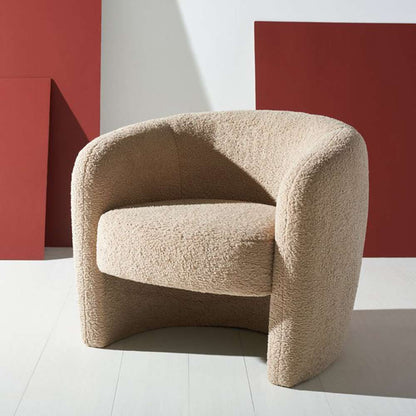 Safavieh - Couture - Everly Barrel Back Accent Chair - Light Brown - SFV5029C veiw 3