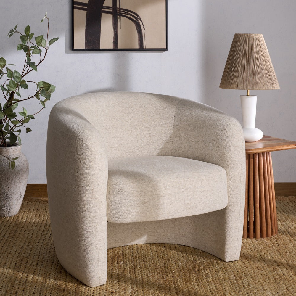 Safavieh - Everly Chenille Barrel Back Accent Chair / Taupe - SFV5029F view 2