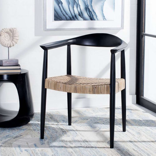 Safavieh - Eyre Rattan Peel Accent Chair - Black - Natural - ACH1008A veiw 2