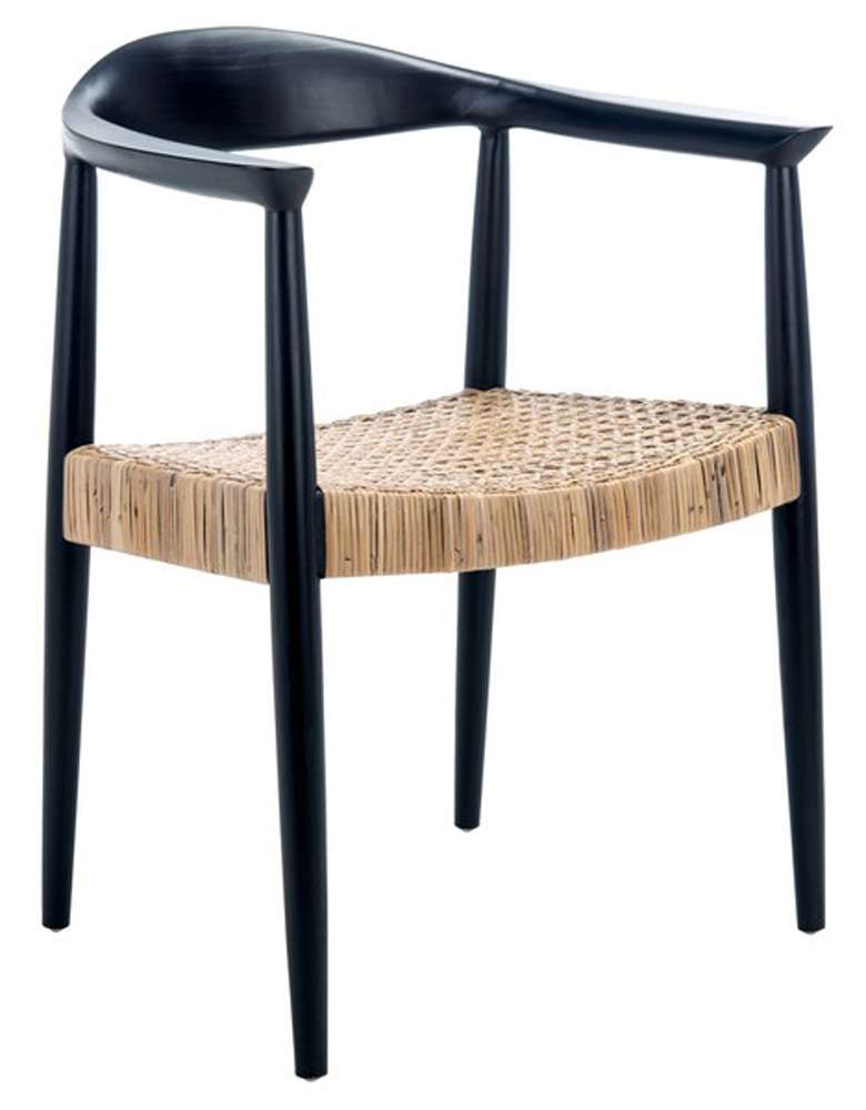 Safavieh - Eyre Rattan Peel Accent Chair - Black - Natural - ACH1008A veiw 3