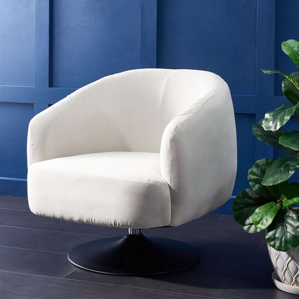 Safavieh - Ezro Upholstered Accent Chair - Creme - ACH5105A veiw 2