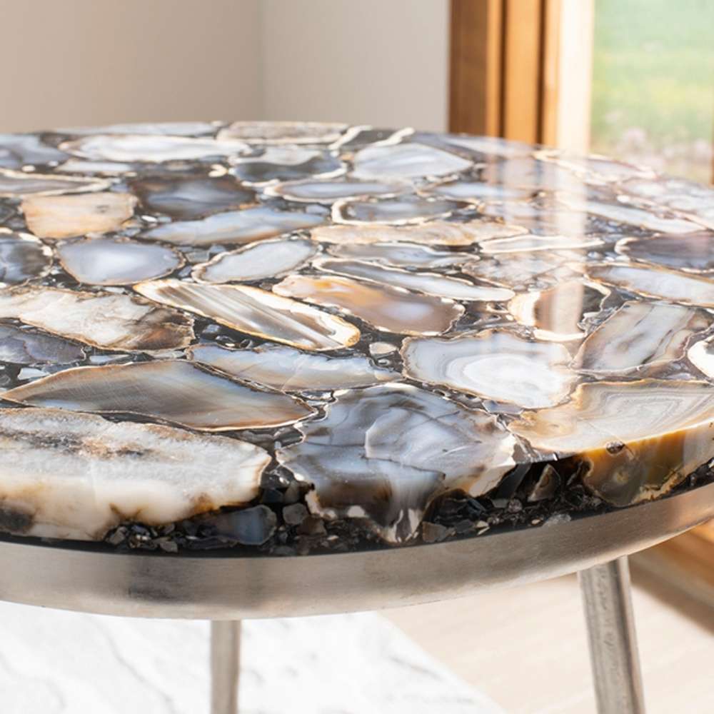 Safavieh - Faryn Agate Round Accent Table - Multi - Agate - ACC7200A veiw 2