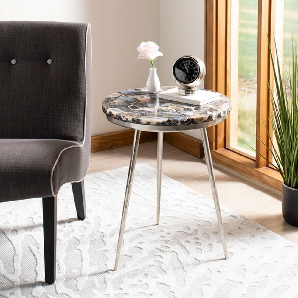 Safavieh - Faryn Agate Round Accent Table - Multi - Agate - ACC7200A veiw 3