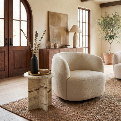Safavieh - Feliciandra Round Travertine Accent Table / Travertine - SFV9770A-2BX view 2