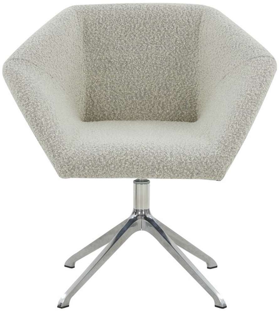 Safavieh - Couture - Felix Boucle Swivel Desk Chair - Light Grey - Silver - SFV5055B veiw 1