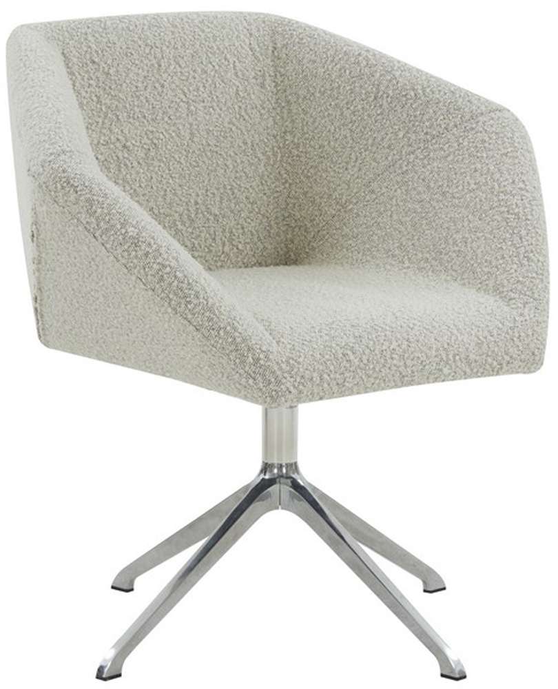 Safavieh - Couture - Felix Boucle Swivel Desk Chair - Light Grey - Silver - SFV5055B veiw 3