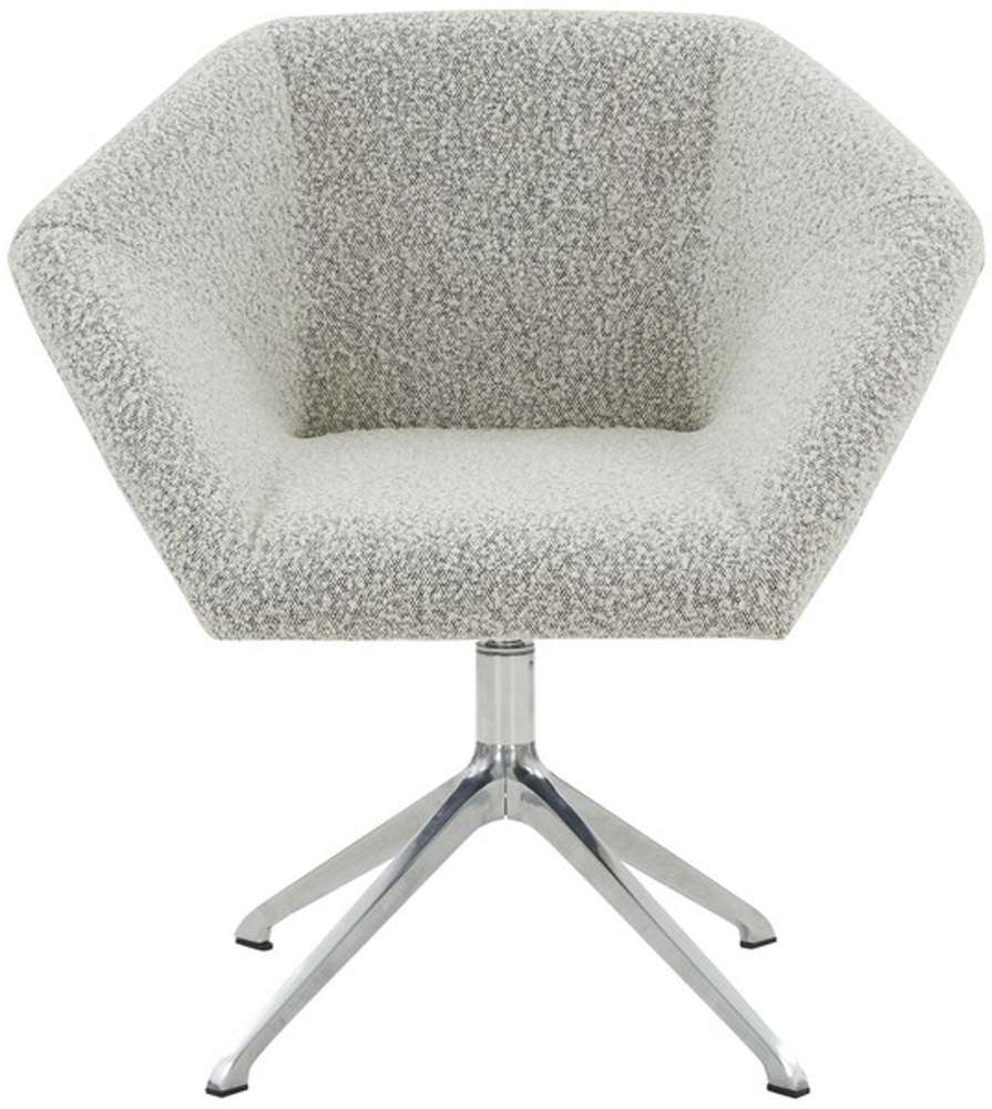 Safavieh - Couture - Felix Boucle Swivel Desk Chair - White - Black - SFV5055A veiw 1