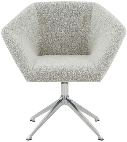 Safavieh - Couture - Felix Boucle Swivel Desk Chair - White - Black - SFV5055A veiw 1