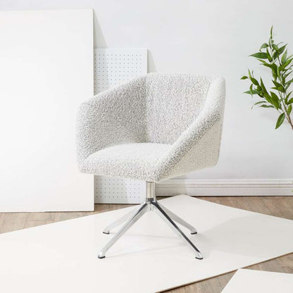 Safavieh - Couture - Felix Boucle Swivel Desk Chair - White - Black - SFV5055A veiw 2