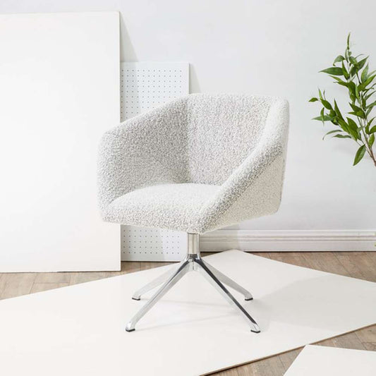 Safavieh - Couture - Felix Boucle Swivel Desk Chair - White - Black - SFV5055A veiw 2