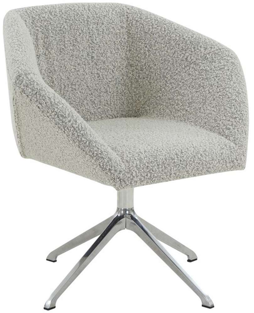 Safavieh - Couture - Felix Boucle Swivel Desk Chair - White - Black - SFV5055A veiw 3